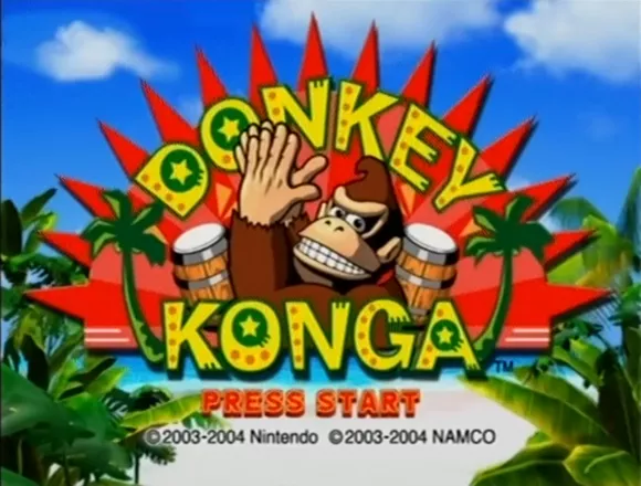 Donkey Konga GameCube Title screen (European version)