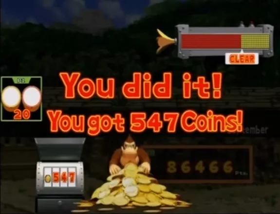 Donkey Konga GameCube If you performed well, you earn coins.