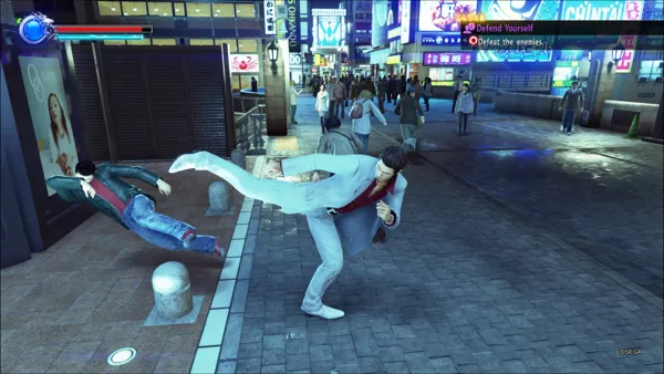Yakuza: Kiwami 2 PlayStation 4 Taking out the last enemy in the battle activates slow-motion and adds blue screen filter