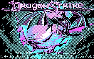 DragonStrike DOS Title screen (CGA)