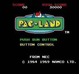 Pac-Land TurboGrafx-16 Title Screen (US Version)