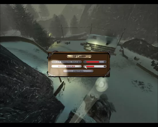 The Great Escape Windows The Options tab on the main menu allows the player to adjust the sound. The Control button on this screen takes the player to the key assignment and gamepad configuration screens