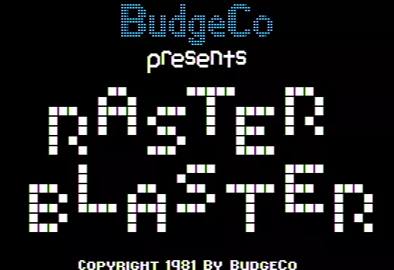 Raster Blaster Apple II Title Screen