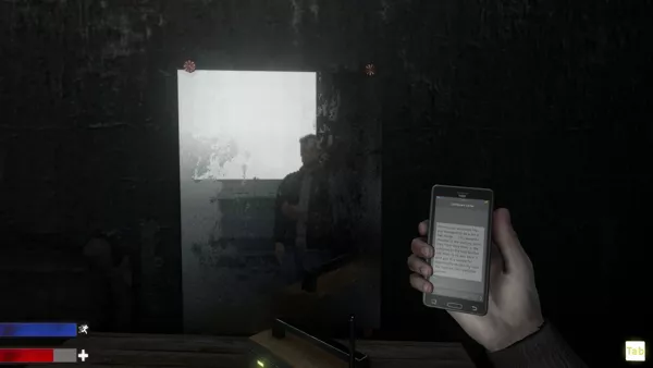 03.04 Windows This is the player&#x27;s character as seen in a mirror in the bunker&#x3C;br&#x3E;&#x3C;br&#x3E;Demo version