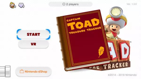 Captain Toad: Treasure Tracker Nintendo Switch Main menu