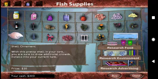 Fish Tycoon Android Fish supplies store
