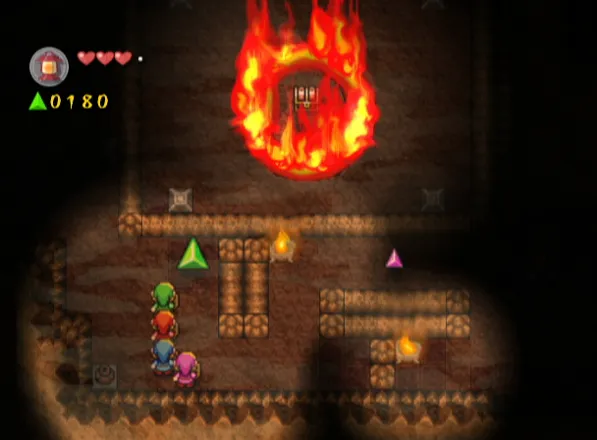 The Legend of Zelda: Four Swords Adventures GameCube You&#x27;ll need to find a way to put out that fire