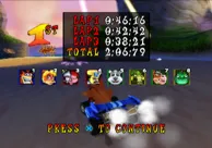 Crash Nitro Kart PlayStation 2 After the race, here&#x27;s the results.