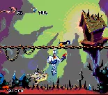 Earthworm Jim SNES Jim is attacked from below