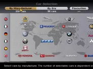 Gran Turismo 4 PlayStation 2 Arcade car selection screen