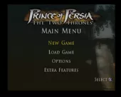 Prince of Persia: The Two Thrones PlayStation 2 Main menu