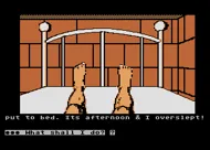 Scott Adams&#x27; Graphic Adventure #5: The Count Atari 8-bit Beginning the game in bed.