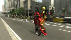 Project Gotham Racing 4 Xbox 360 Performing a stunt on the bike to earn some extra Kudos.