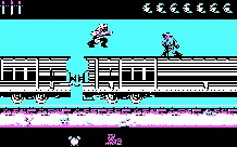 North &#x26; South DOS Jumping to the next railway waggon. (CGA)