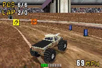 Monster Truck Madness Game Boy Advance The coloured squares are power-ups.