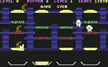 BurgerTime Commodore 64 Game Over