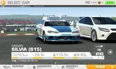Real Racing 3 Android Car selection