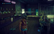 Saints Row IV Windows Story missions will take you to weird locations, such as this bar with sex dolls instead of customers. And you are wearing a sexy female redneck costume even though you are male