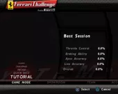 Ferrari Challenge: Trofeo Pirelli PlayStation 2 There are Tutorial, Quick Race, Challenge, Trophy, and Time trial game modes.