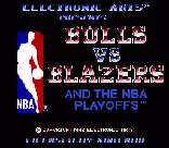 Bulls vs. Blazers and the NBA Playoffs SNES Title Screen