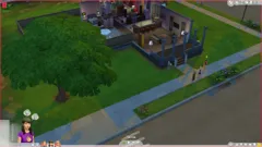 The Sims 4 Windows Family in front of the house