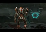 Metroid Prime 2: Echoes GameCube Samus, now with the dark suit, as an elevator arrives at its destination