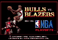 Bulls vs. Blazers and the NBA Playoffs Genesis Title screen